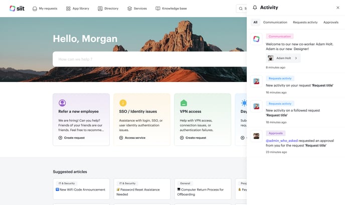 Portal notifications