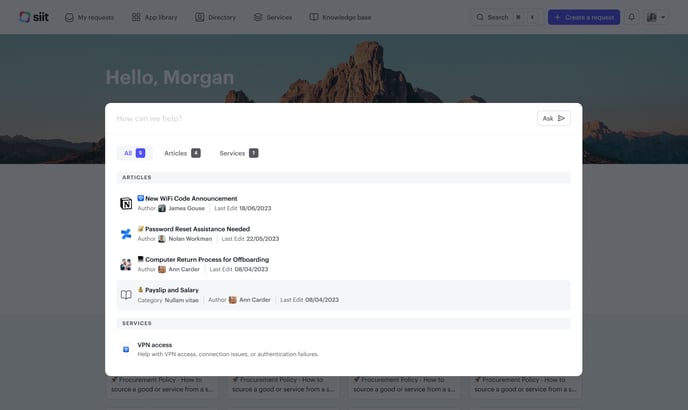 Portal search with AI