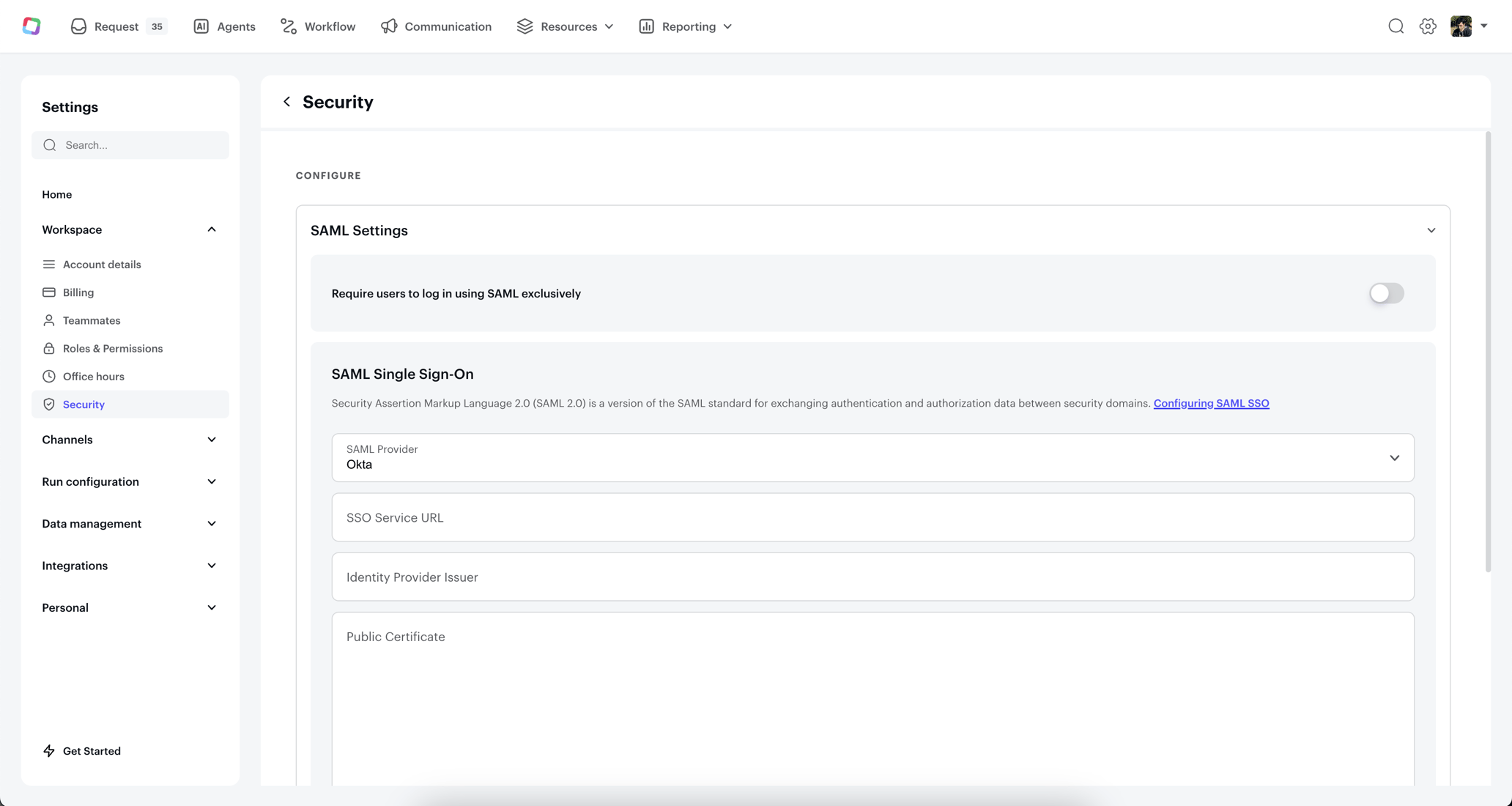 Set up SAML SSO with Okta