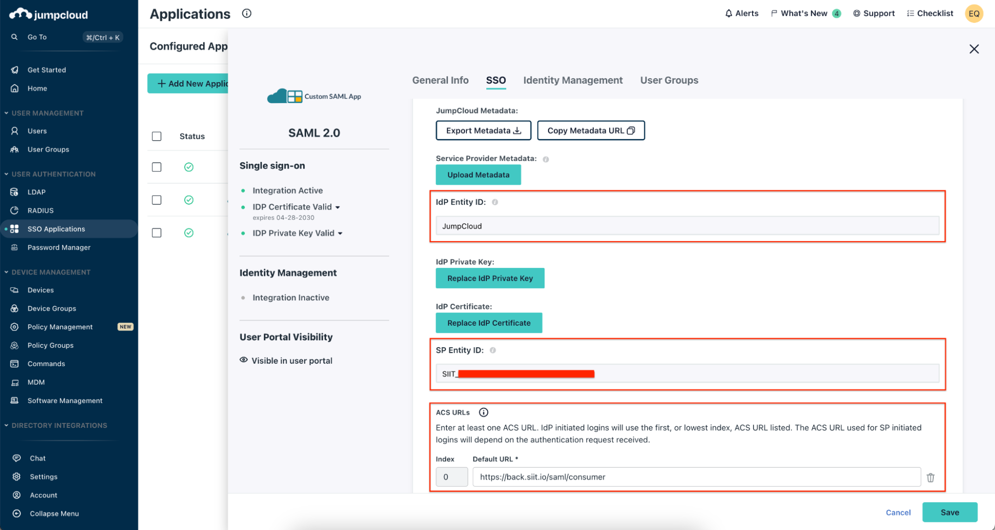 Set up SAML SSO with JumpCloud