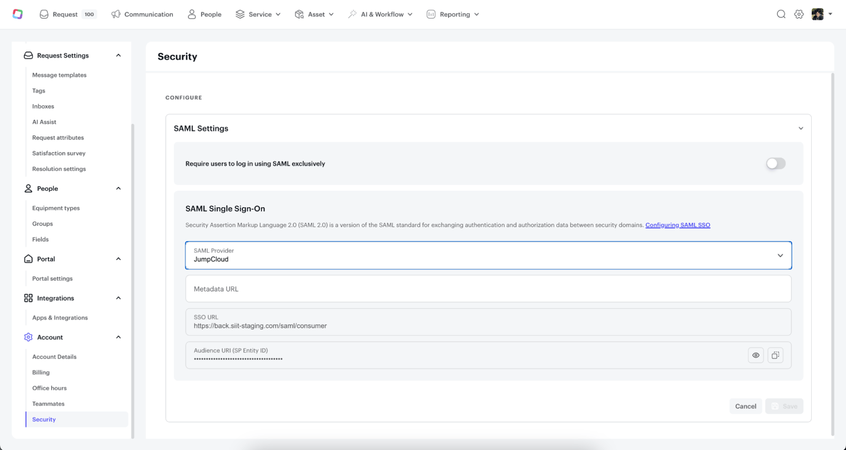 Set up SAML SSO with JumpCloud